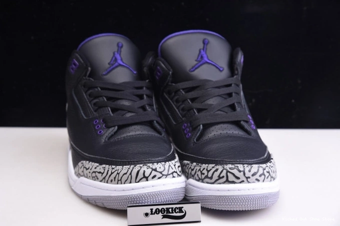 Kick Theory Retro 3 Court Air Purple Black Jordan CT8532-050 0724